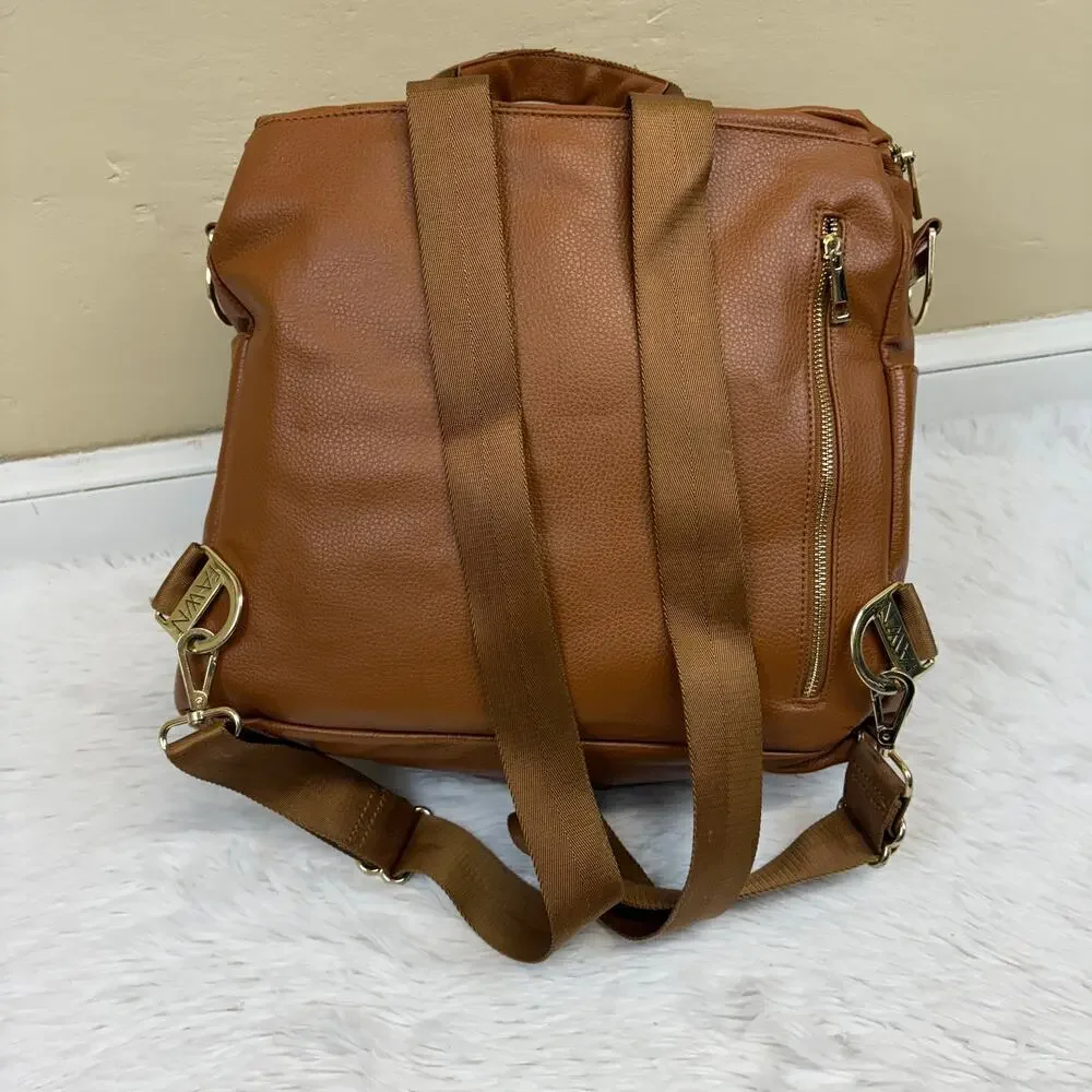 Fawn Design The Original Convertible Diaper Bag Brown Faux Leather